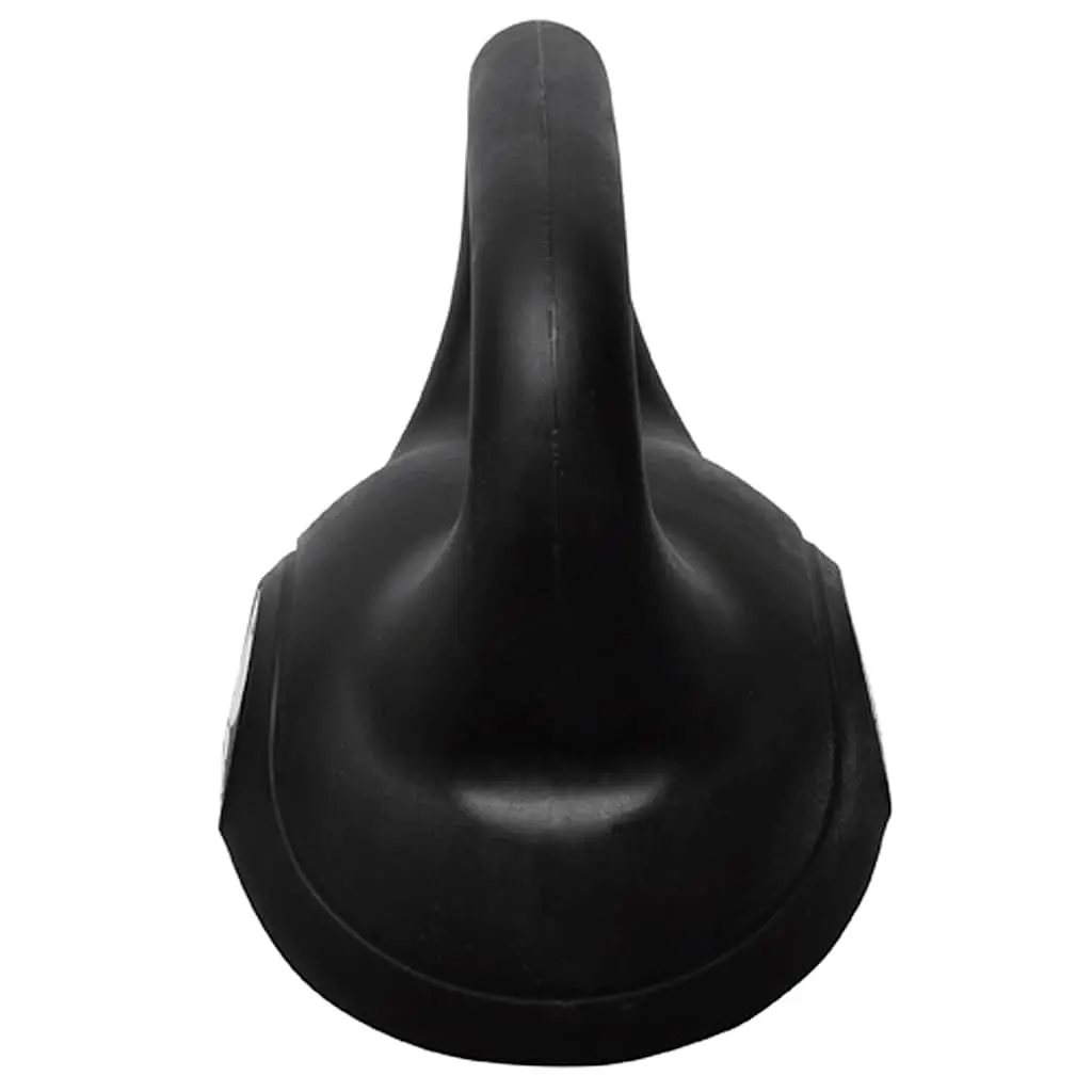 Vinyl Kettlebell 24 KG Black Compact Durable for Home Gym Strength Training