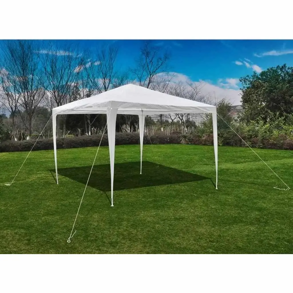 Garden Gazebo Pavilion Pyramid Roof 3x3m Outdoor Canopy Steel Frame White