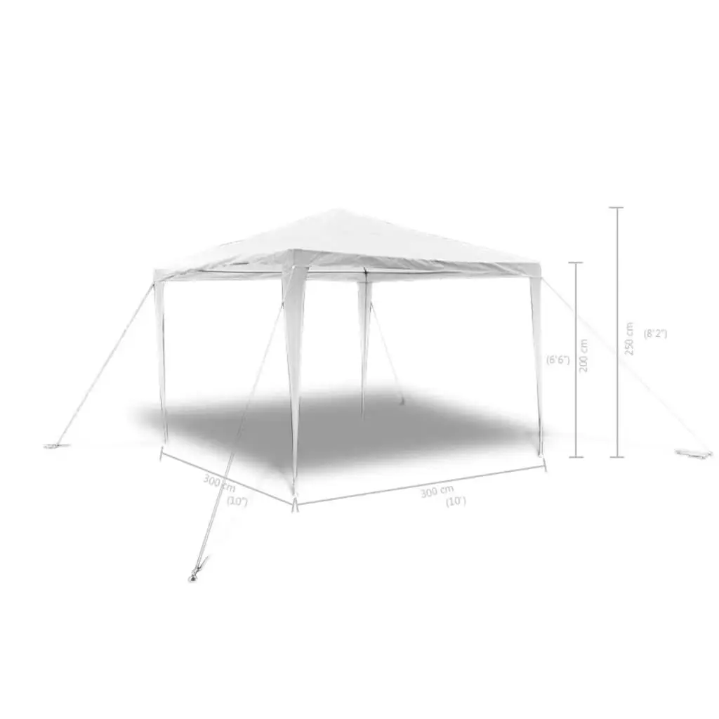 Garden Gazebo Pavilion Pyramid Roof 3x3m Outdoor Canopy Steel Frame White