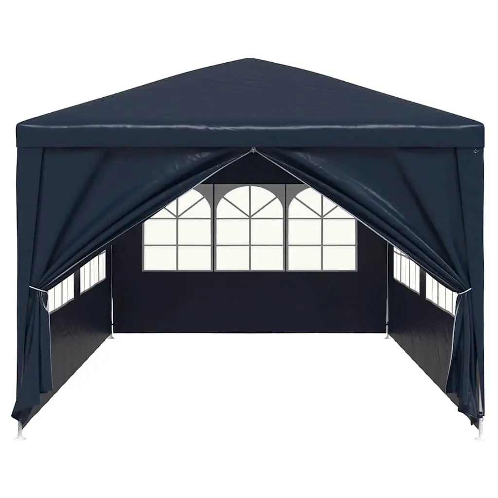 Party Tent Blue Outdoor Canopy 3x6 m with Side Panels and Door
