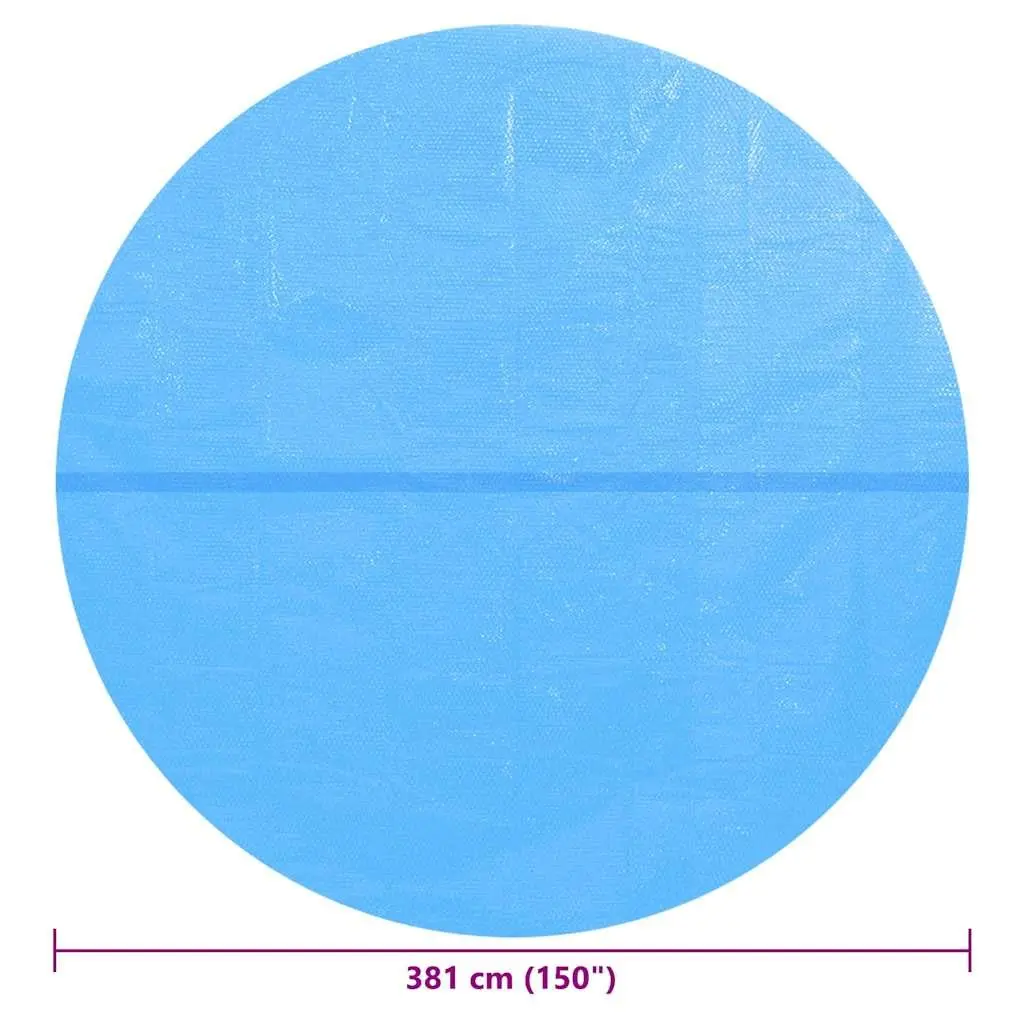 Solar Pool Cover Round Blue Heat Retention 381cm PE Bubble Film
