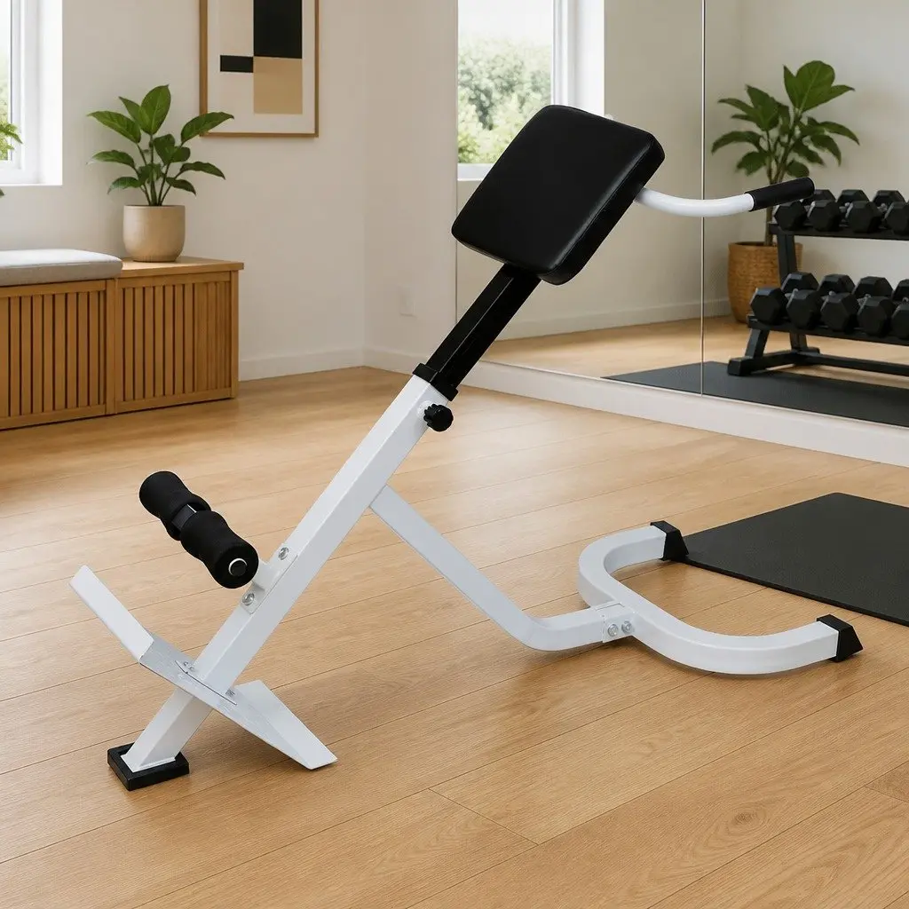 Back Extension Bench Home Gym Exercise Machine Adjustable Height Black