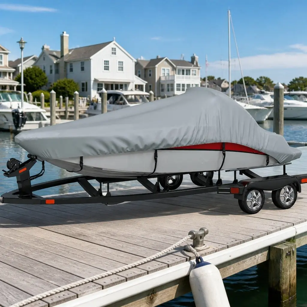 Grey Boat Cover for Mooring & Storage