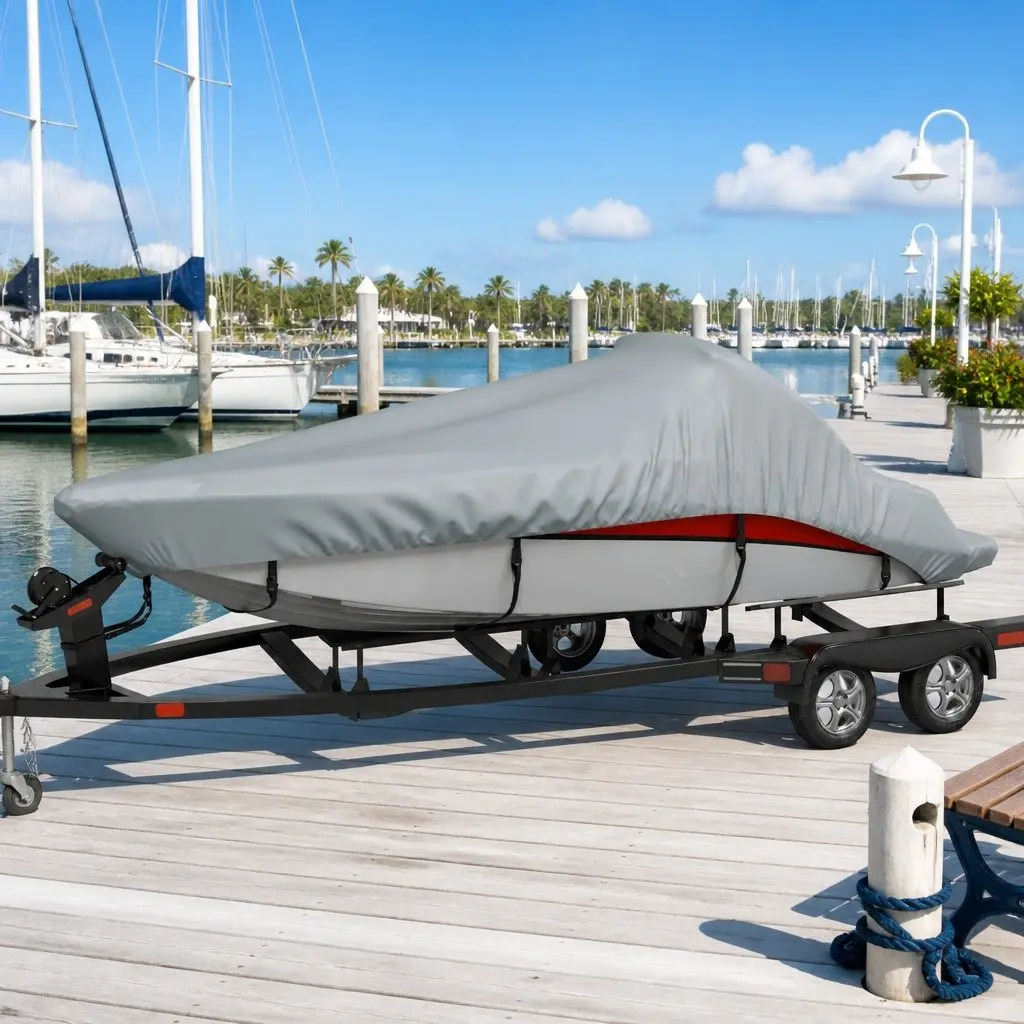 Boat Storage Cover Grey 519-580cm Length Heavy Duty Water Repellent Mooring