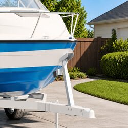 Boat Trailer Winch Stand Bow Support Blue Adjustable Height Stable Front Brace
