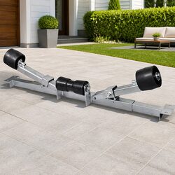 Boat Trailer Bottom Support Bracket with Keel Rollers Silver Adjustable