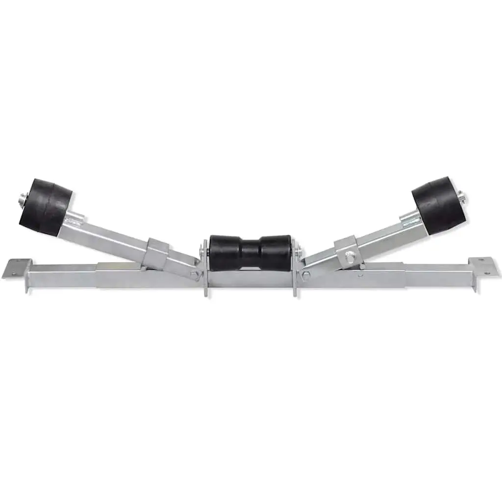 Boat Trailer Bottom Support Bracket with Keel Rollers Silver Adjustable