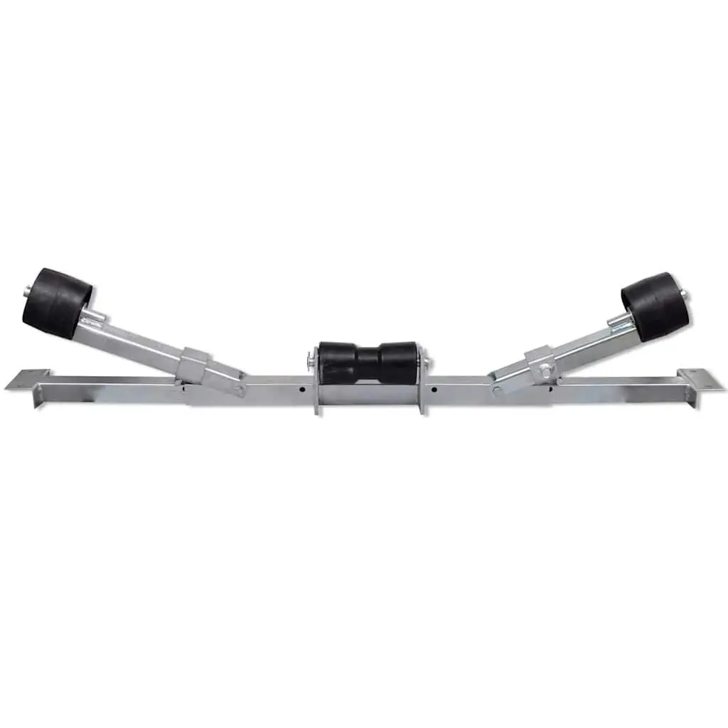Boat Trailer Bottom Support Bracket with Keel Rollers Silver Adjustable