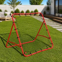 Football Kickback Rebounder 100x100cm Adjustable 4 Angles Training Net Goal