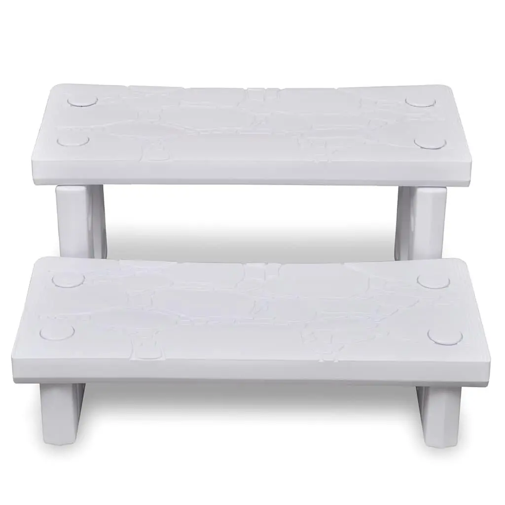 Spa Steps White Non-Skid Lightweight Construction Reversible Treads
