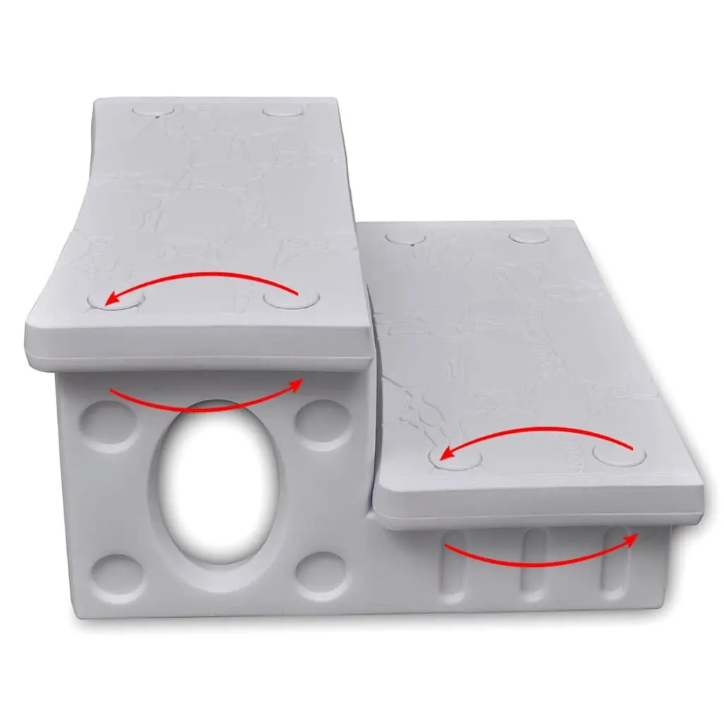 Spa Steps White Non-Skid Lightweight Construction Reversible Treads