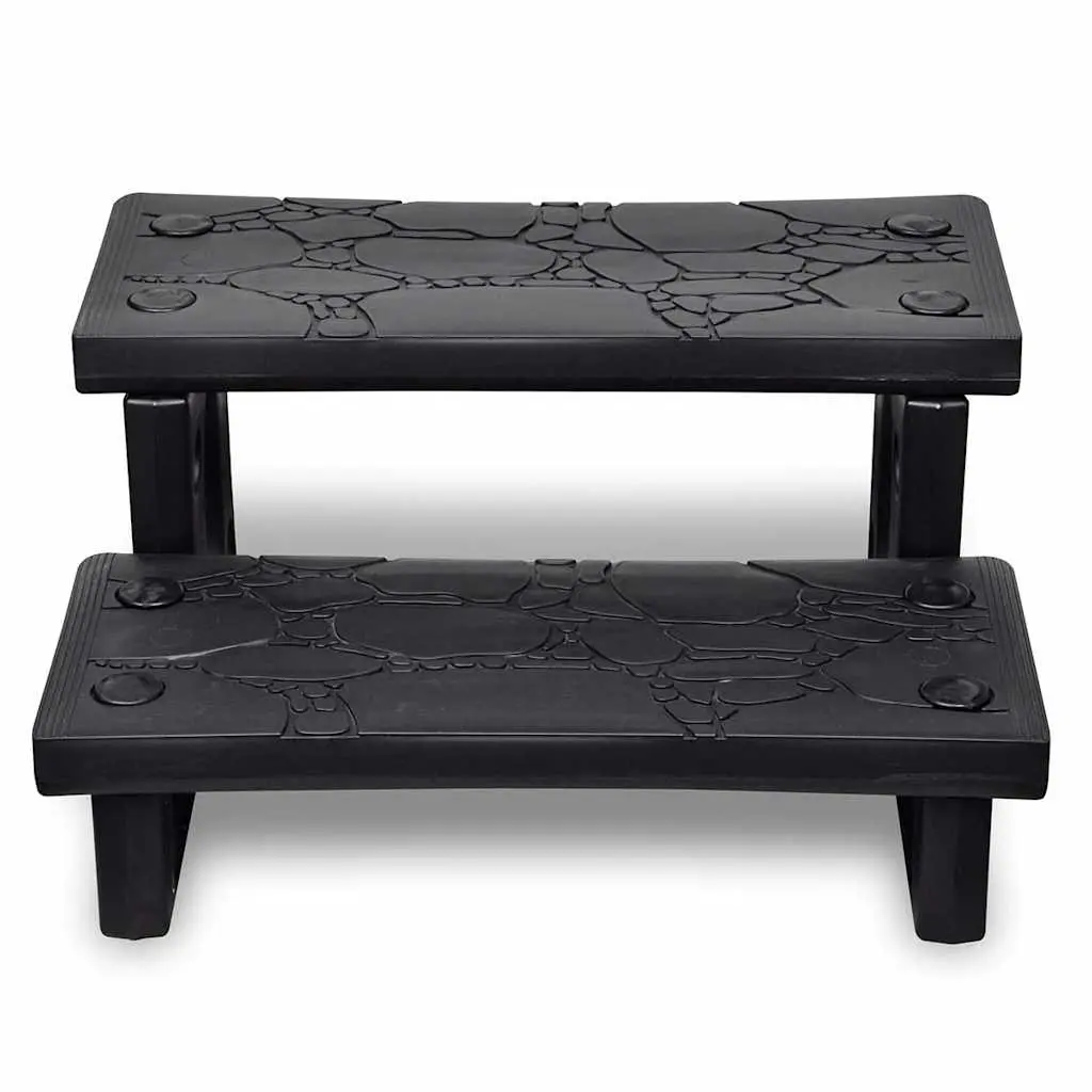 Spa Steps Non-Skid Lightweight Black 2 Reversible Treads