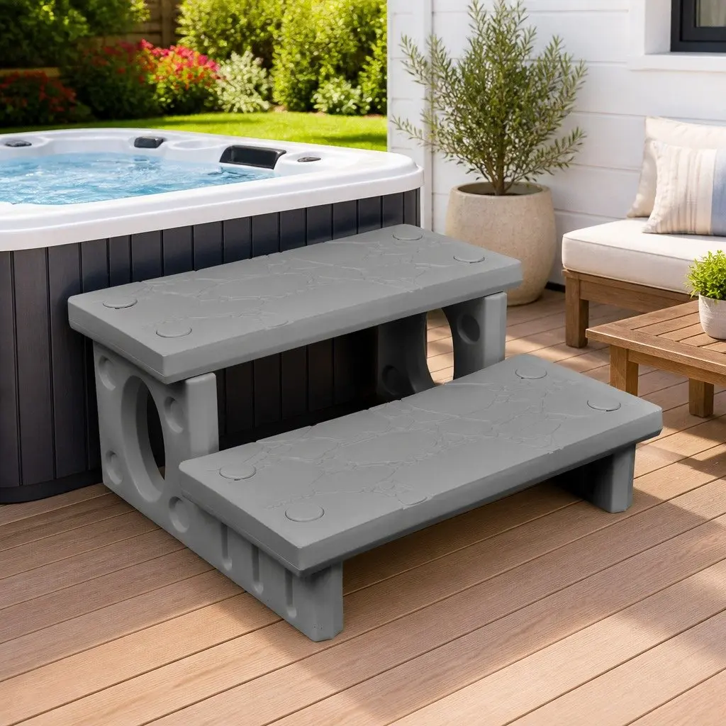 Hot Tub Access with Non-Skid Spa Steps