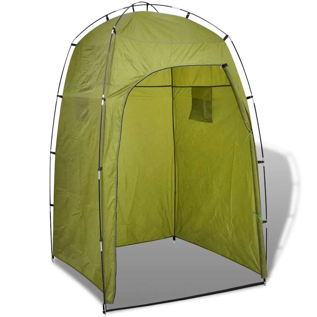 Portable Changing Room Shower Tent Privacy Enclosure Green Fiberglass Pole Frame