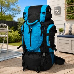 Hiking Backpack 75L Large Capacity Outdoor Travel Camping Rucksack Blue