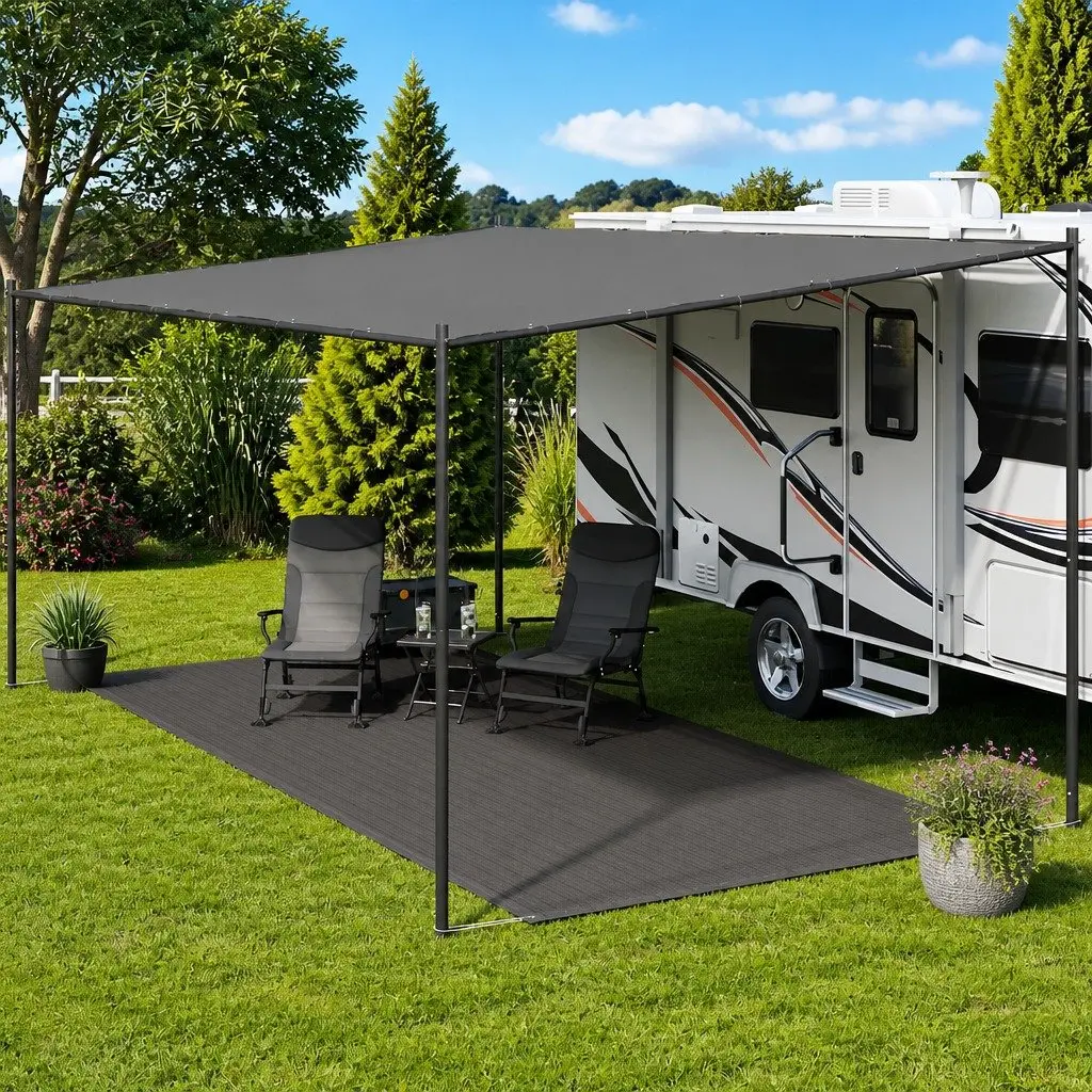 Tent Carpet 300x400 cm Outdoor Camping Ground Sheet with Eyelets Anthracite
