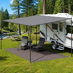 Tent Carpet 300x500cm Outdoor Camping Ground Sheet Anthracite Eyelets