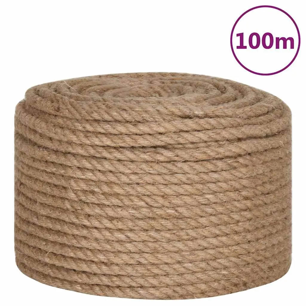 Jute Rope Biodegradable 10mm 100m Brown Natural Cord for Garden Decking Handrails