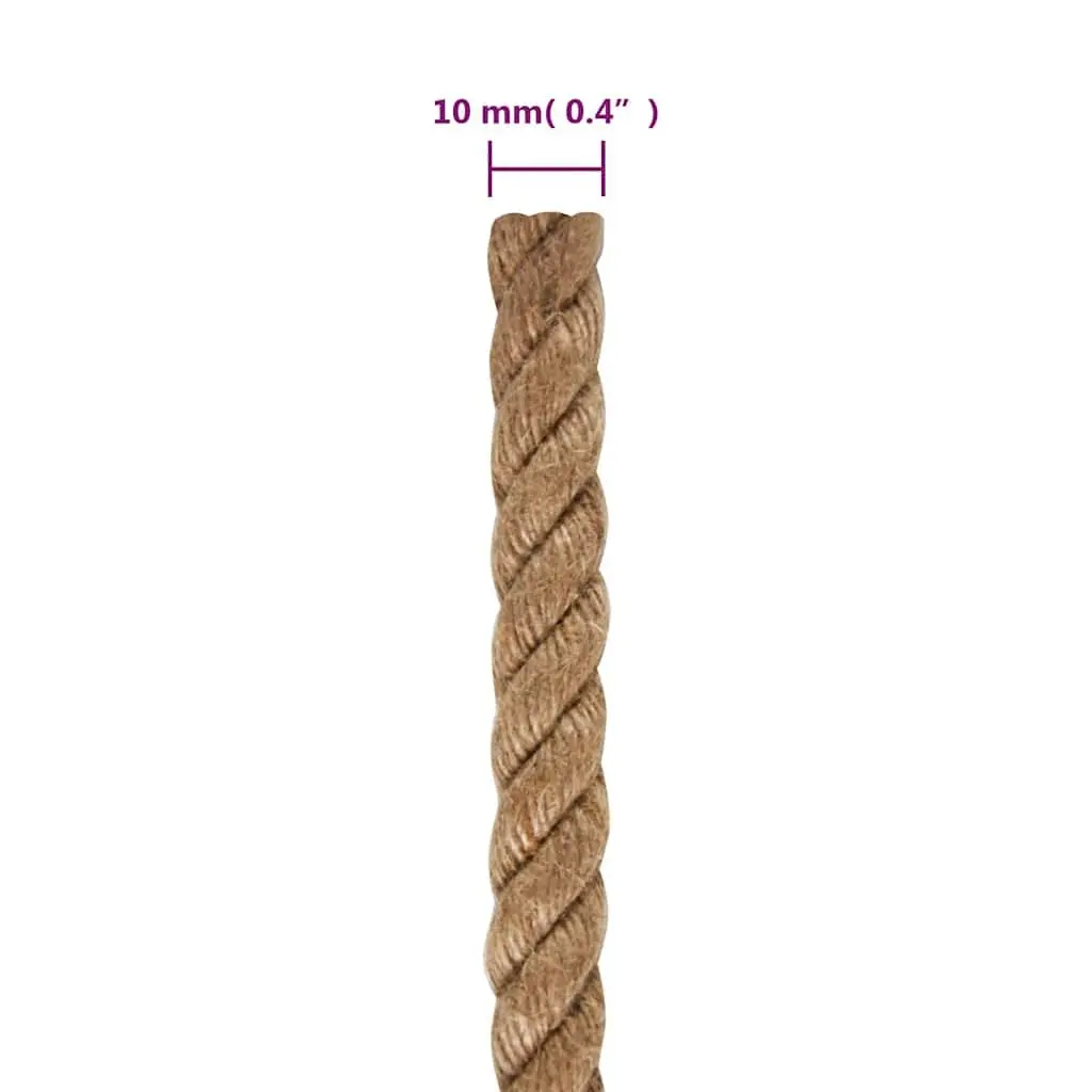 Jute Rope Biodegradable 10mm 100m Brown Natural Cord for Garden Decking Handrails