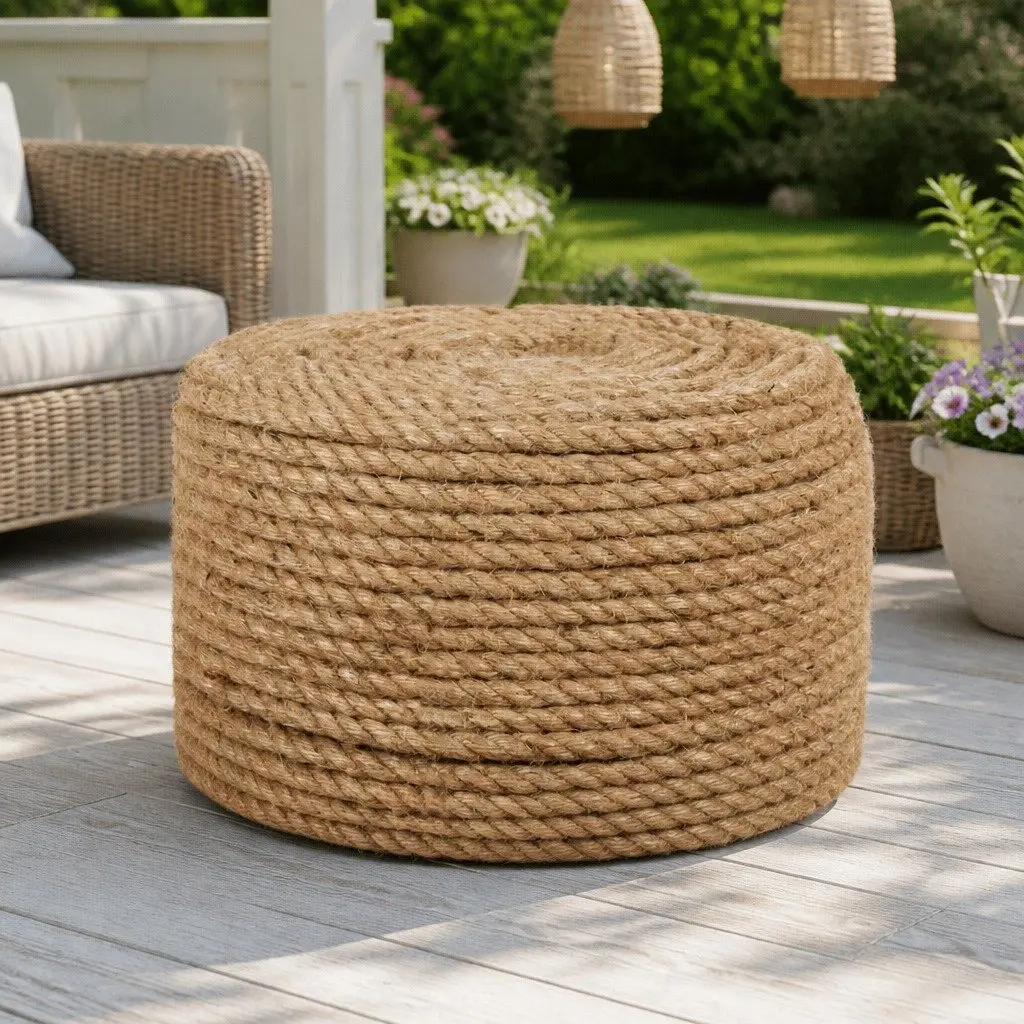 Natural Jute Rope 12mm 100m Coil Durable Soft Feel Garden Decking Handrail Plant Support