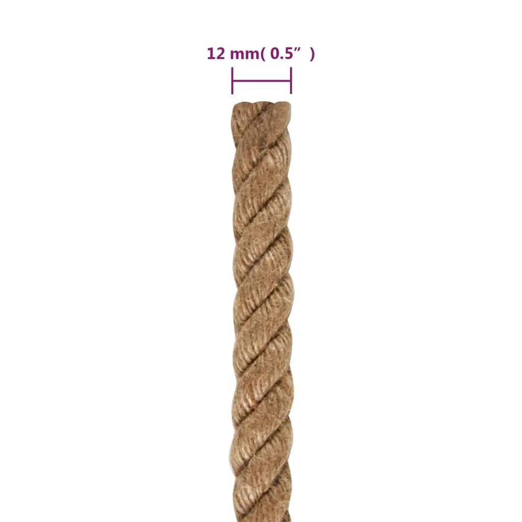 Natural Jute Rope 12mm 100m Coil Durable Soft Feel Garden Decking Handrail Plant Support