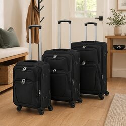 Your Friendly 3 Piece Black Trolley Set Awaits