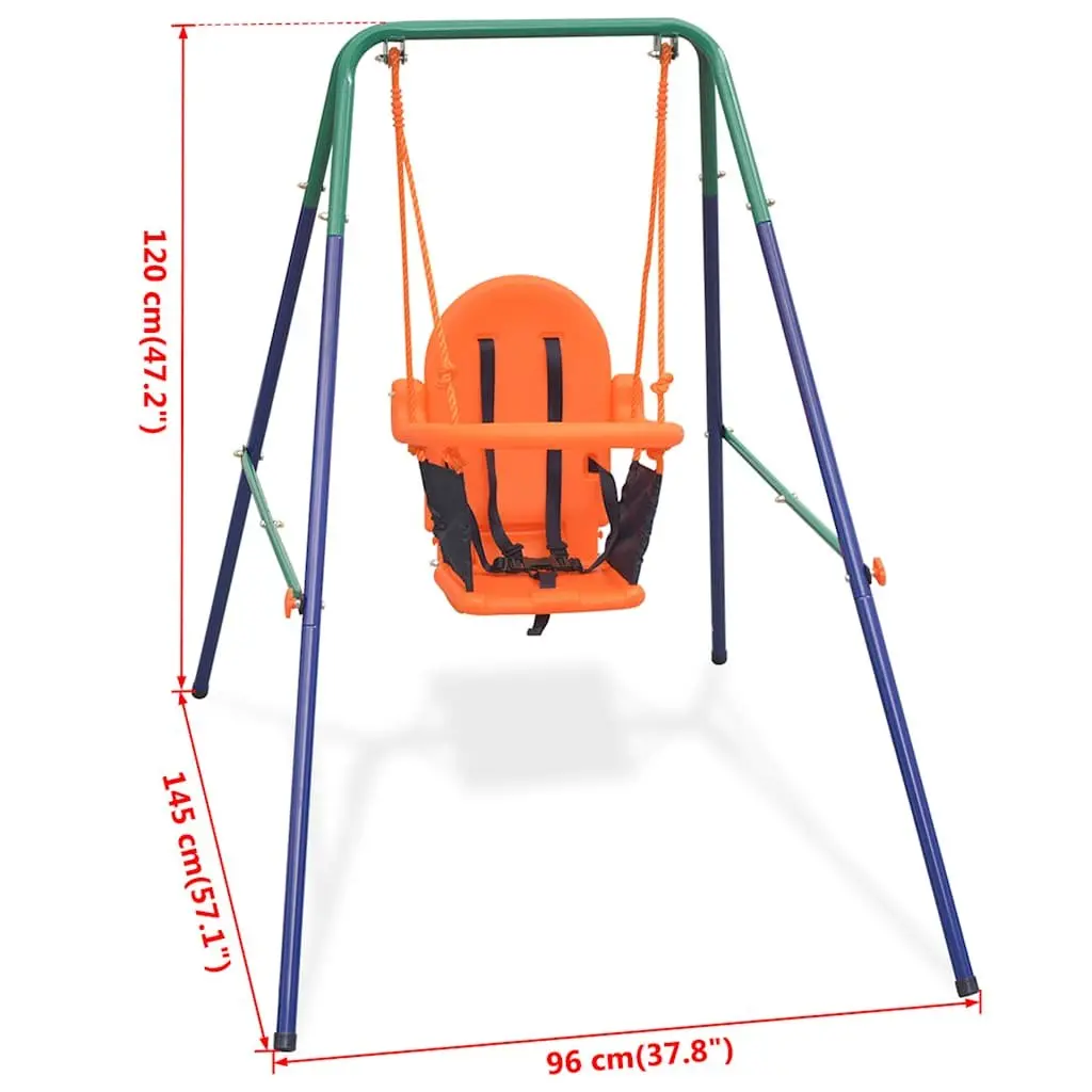 Toddler Swing Set Ergonomic High Back Seat Outdoor Play Equipment