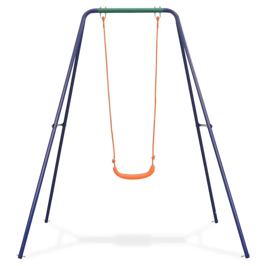 Single Swing Sturdy Steel Frame Orange Outdoor Play Equipment