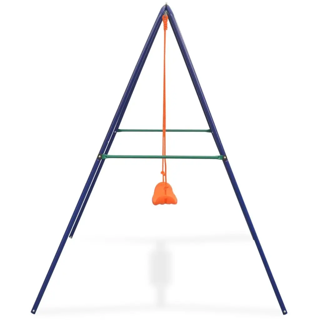 Single Swing Sturdy Steel Frame Orange Outdoor Play Equipment