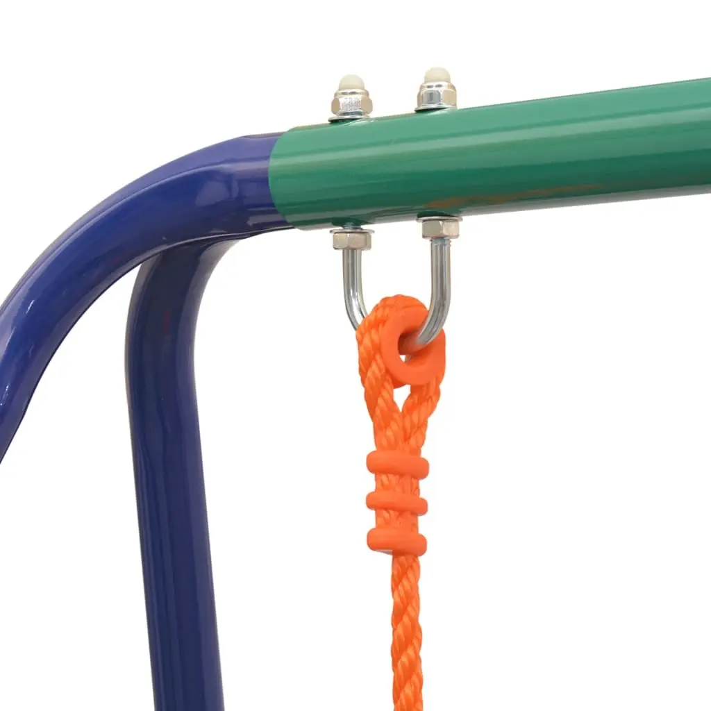 Single Swing Sturdy Steel Frame Orange Outdoor Play Equipment