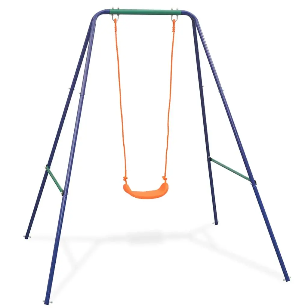 Swing Set 2-in-1 A-Frame Orange Single and Toddler Outdoor Play Equipment