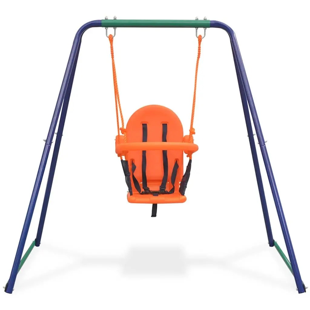 Swing Set 2-in-1 A-Frame Orange Single and Toddler Outdoor Play Equipment
