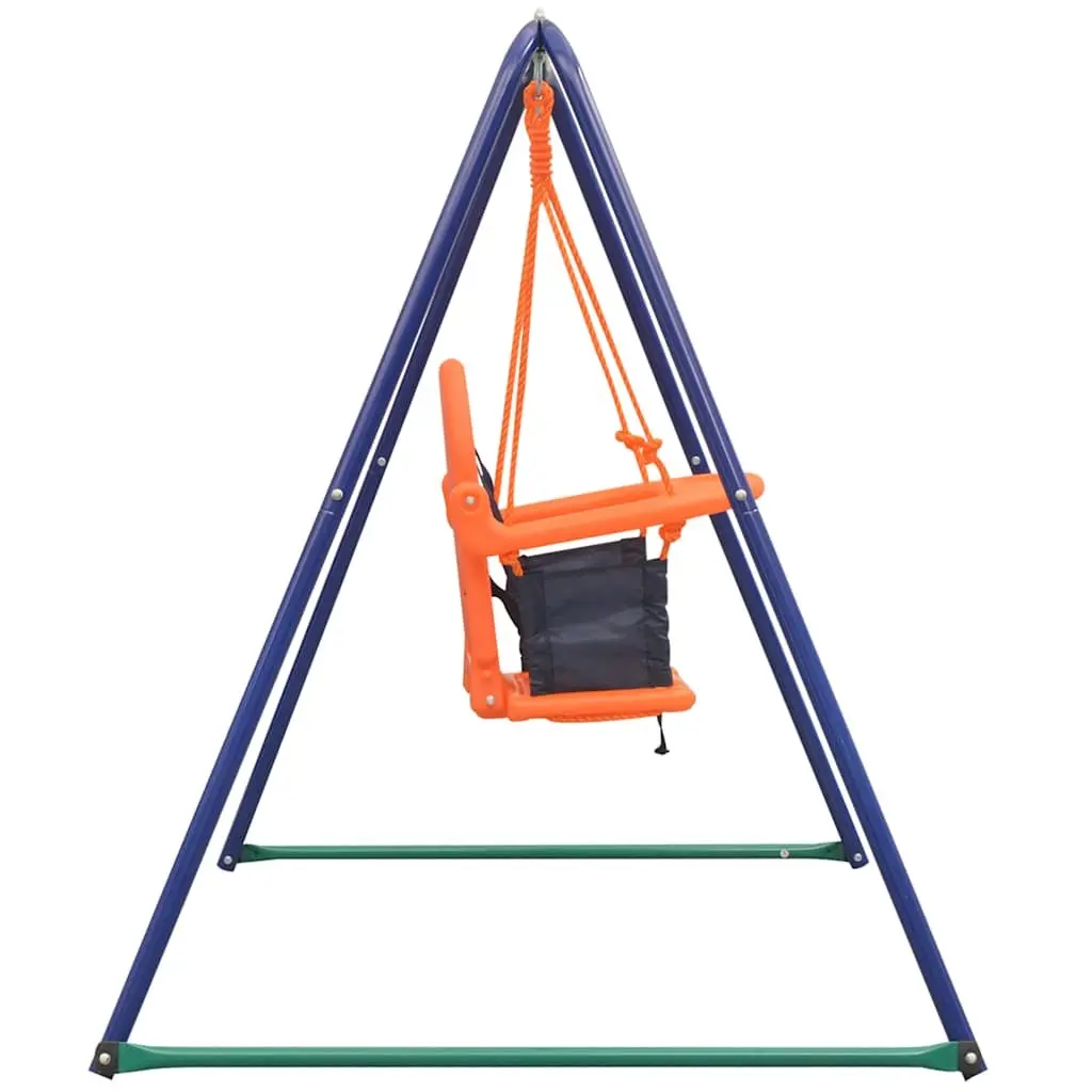 Swing Set 2-in-1 A-Frame Orange Single and Toddler Outdoor Play Equipment