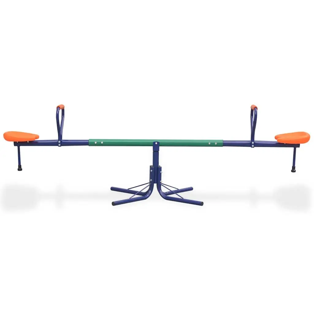 360-Degree Rotating Seesaw Orange Outdoor Playground Equipment
