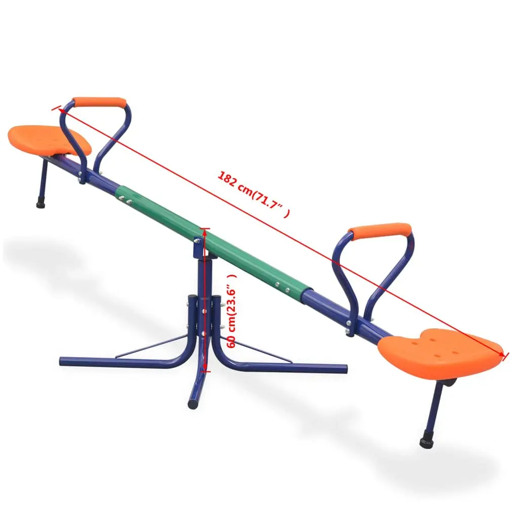 360-Degree Rotating Seesaw Orange Outdoor Playground Equipment