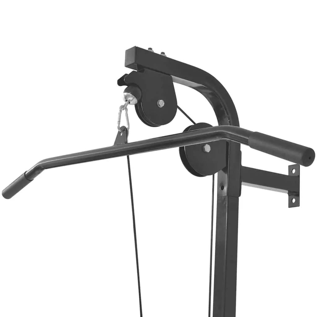 Wall-Mounted Home Gym Dual Pulleys Lat Pull-Down Bar Cable Pull-Up