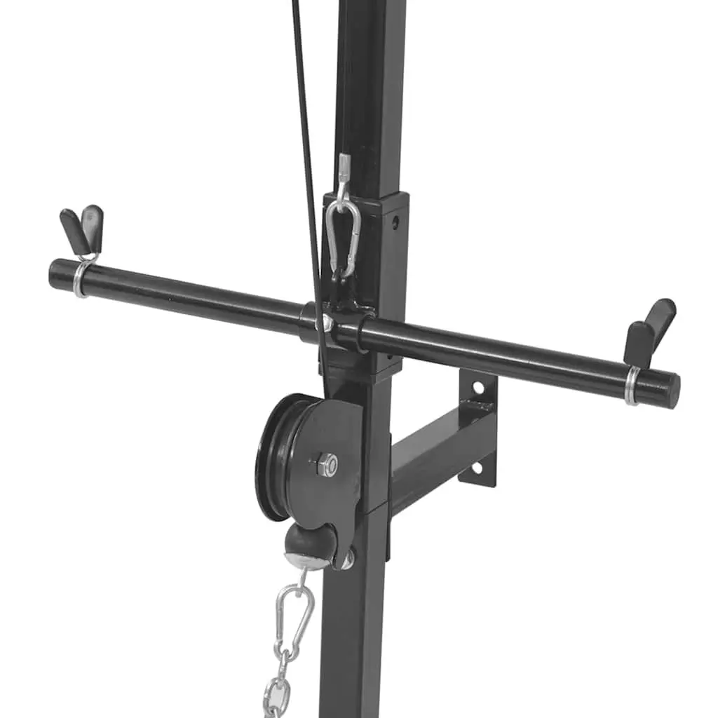 Wall-Mounted Home Gym Dual Pulleys Lat Pull-Down Bar Cable Pull-Up