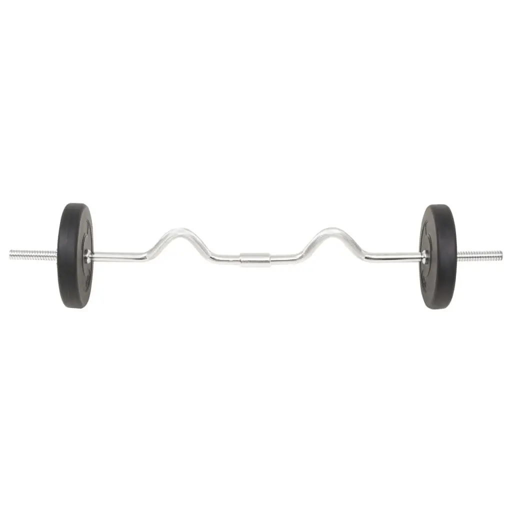 Barbell and Dumbbell Set 30kg Free Weights Home Gym Training Equipment Black
