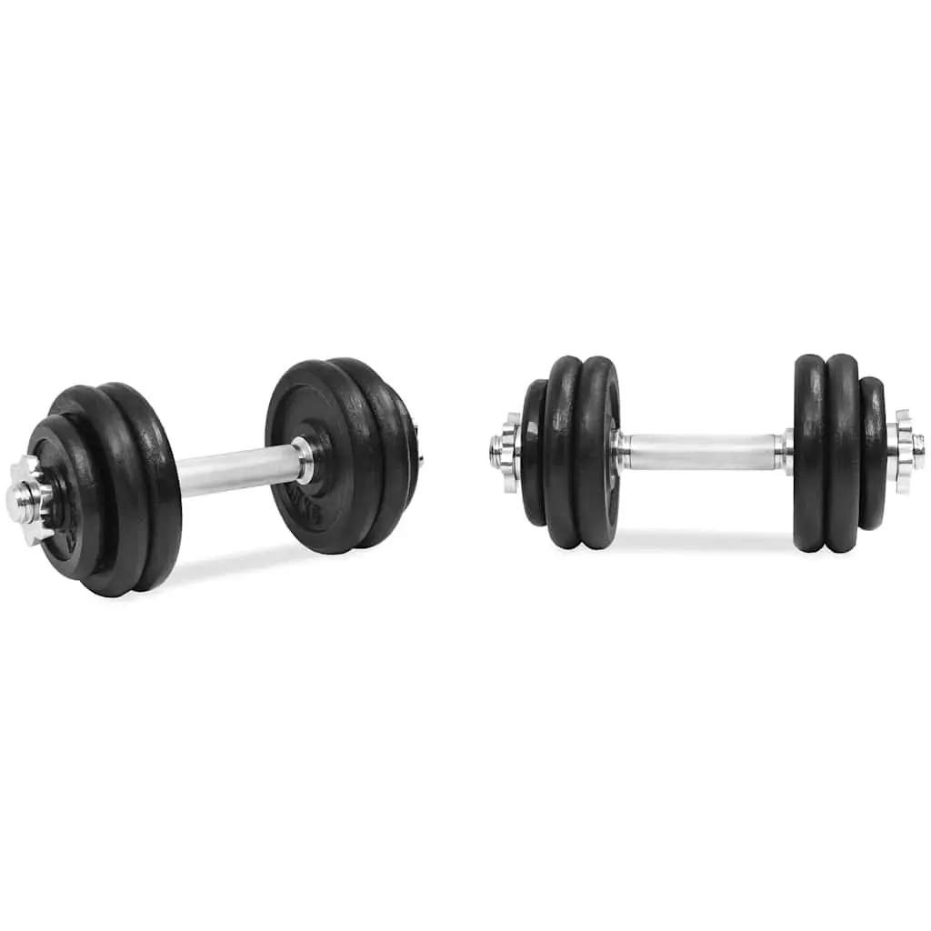 Dumbbell Set Adjustable Cast Iron Weight Plates 30kg Home Gym Training