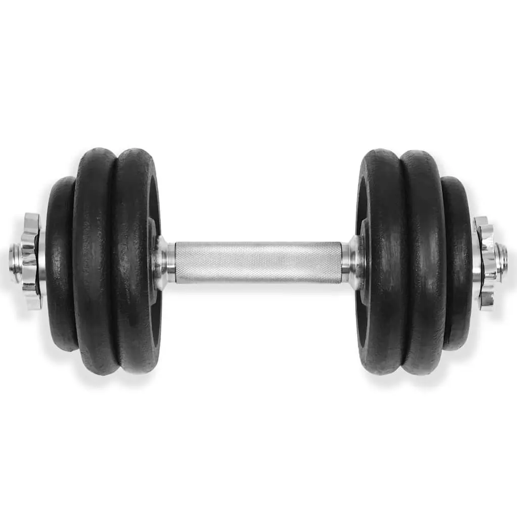 Dumbbell Set Adjustable Cast Iron Weight Plates 30kg Home Gym Training