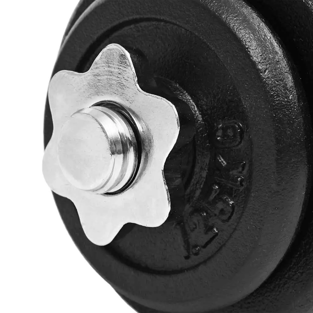 Dumbbell Set Adjustable Cast Iron Weight Plates 30kg Home Gym Training