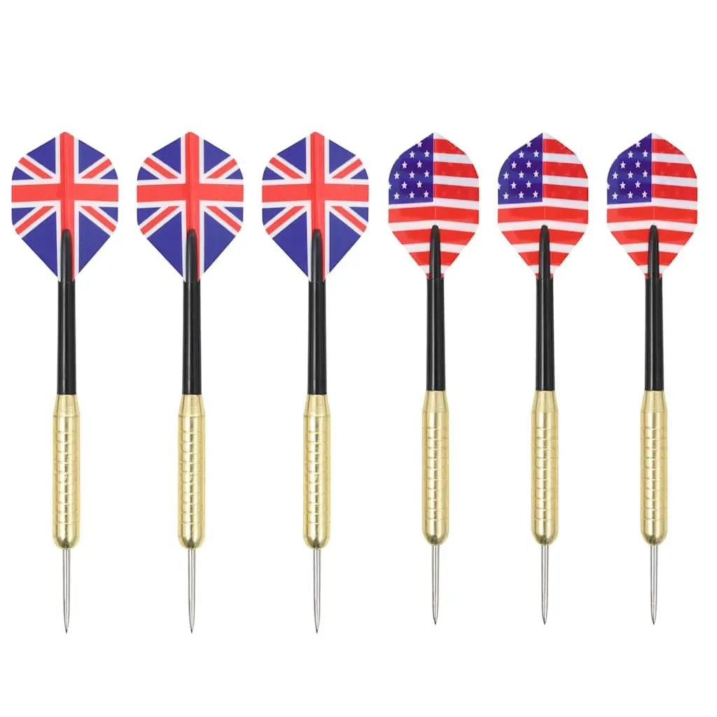 Dartboard Set Sisal with MDF Cabinet and 6 Steel Tip Darts for Professional Indoor Game