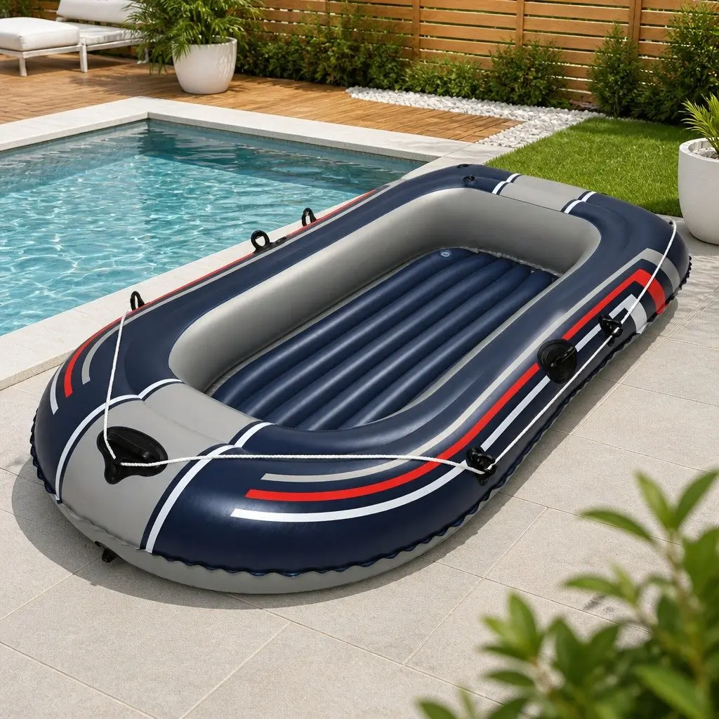 Inflatable Rowing Boat Blue 228cm Recreational Water Sports for 2 Persons