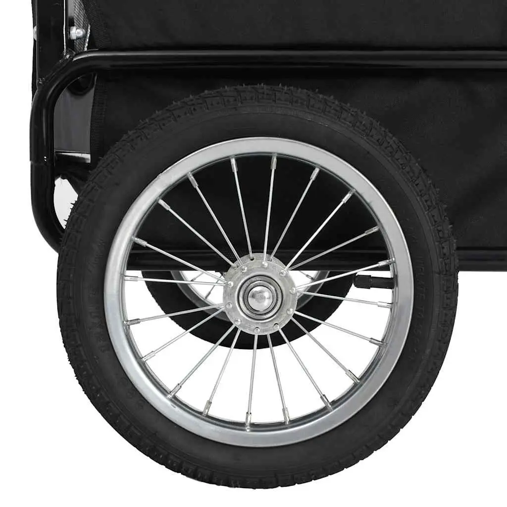 Pet Bike Trailer Jogging Stroller 2-in-1 Red Black Suspension
