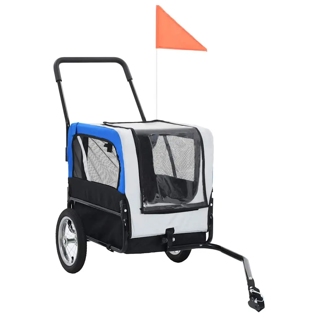 Pet Bike Trailer Jogging Stroller 2-in-1 Conversion Grey