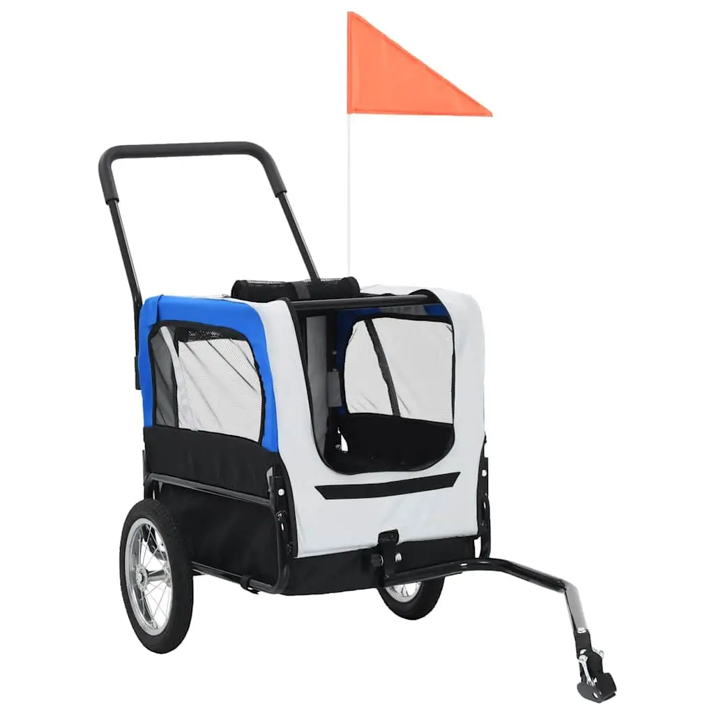 Pet Bike Trailer Jogging Stroller 2-in-1 Conversion Grey
