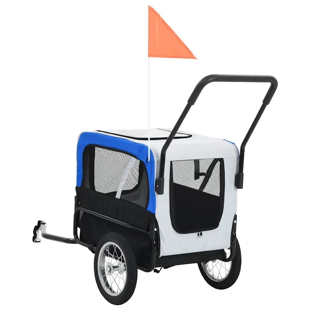 Pet Bike Trailer Jogging Stroller 2-in-1 Conversion Grey