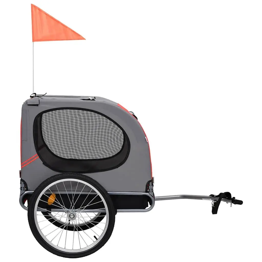 Pet Bike Trailer Foldable with Suspension and Mesh Windows