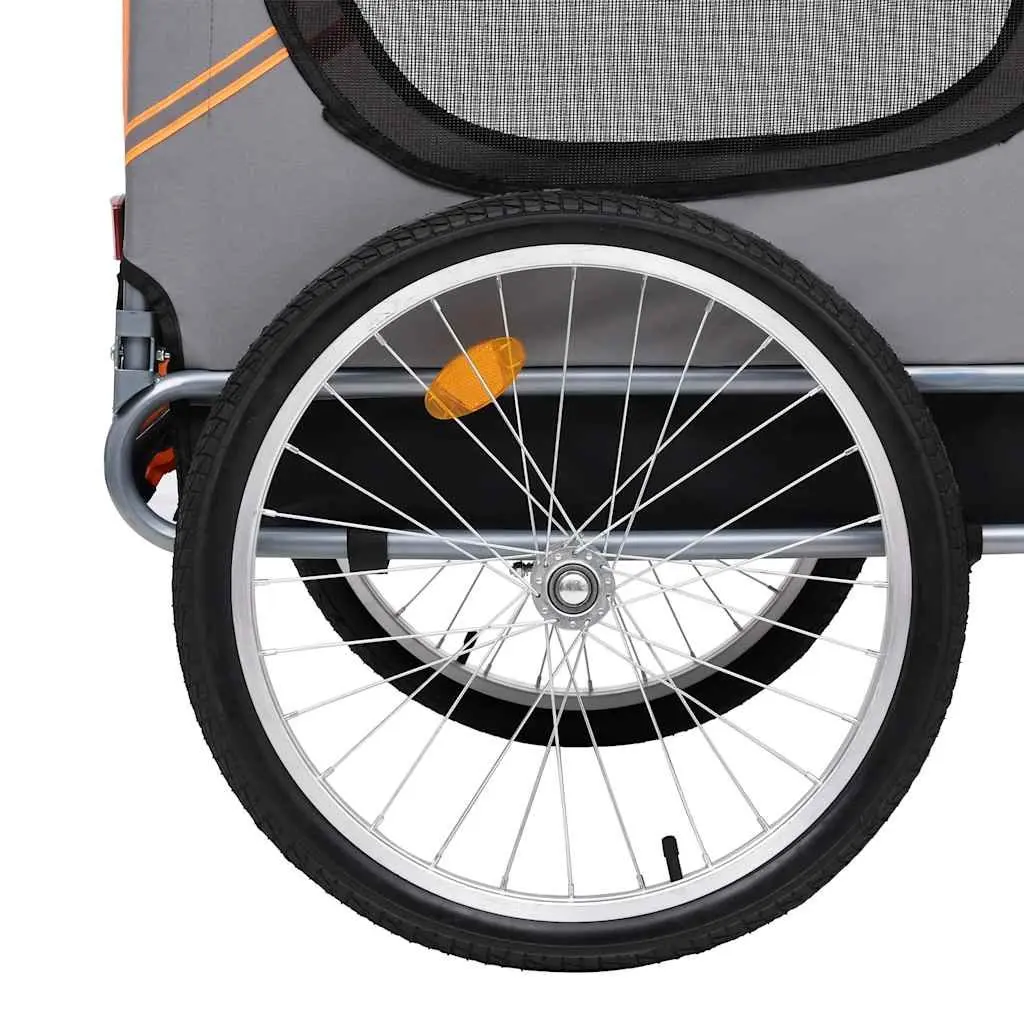Dog Bike Trailer Foldable Grey with Mesh Windows Suspension