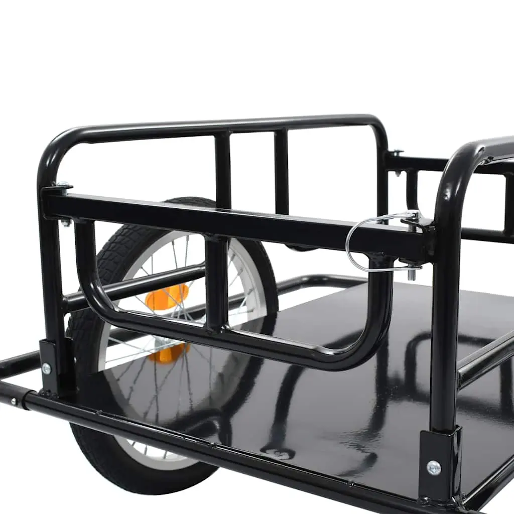 Bike Trailer Two-Wheeled Cargo Hauler Steel Frame Foldable Quick-Release Hitch